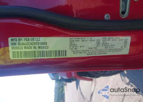 2024 Jeep Compass Limited из США, поврежденный, VIN 3C4NJDCN2RT610838